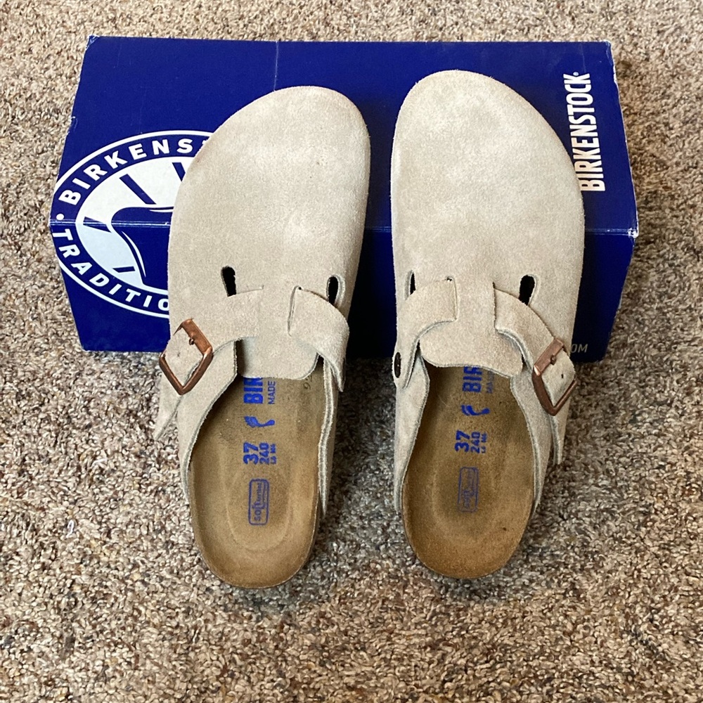 Birkenstock Boston Suede Leather Sz 37 (US 7) - Like New Condition!